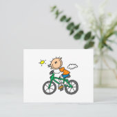 自転車に乗る男性 ポストカード (スタンド正面)