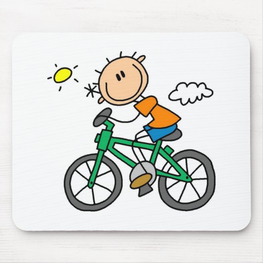 自転車に乗る男性 マウスパッド (正面)