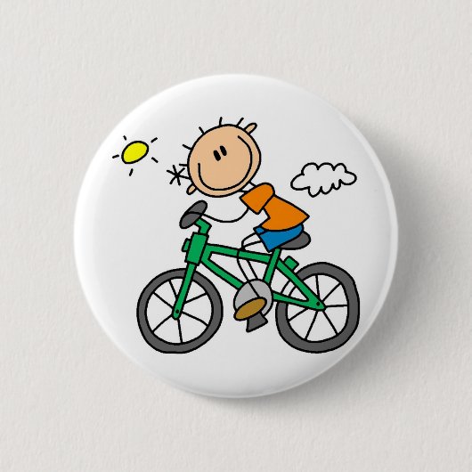 自転車に乗る男性 缶バッジ (正面)