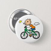 自転車に乗る男性 缶バッジ (正面&裏面)