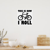 自転車に乗る私 Funny Poster ポスター (キッチン)