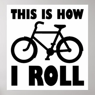 自転車に乗る私 Funny Poster ポスター