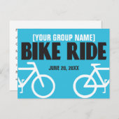 自転車に乗る自転車のイベント インビテーションポストカード (正面/裏面)