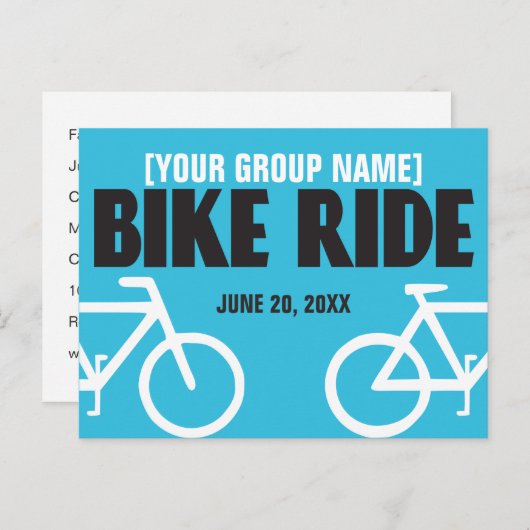 自転車に乗る自転車のイベント インビテーションポストカード (正面/裏面)