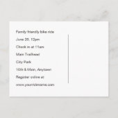 自転車に乗る自転車のイベント インビテーションポストカード (裏面)