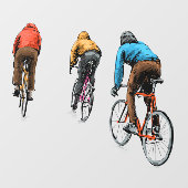 自転車に乗る自転車のスケッチ固定ギア自転車店 ウィンドウサイン (シート)