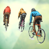 自転車に乗る自転車のスケッチ固定ギア自転車店 ウィンドウサイン (シート3)