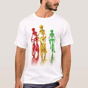 自転車に乗る骨組 Tシャツ
