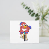 自転車に乗る鳥 ポストカード (スタンド正面)