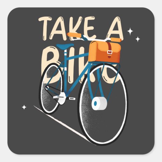 自転車に乗る スクエアシール (正面)