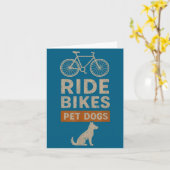 自転車に乗る ペット 犬 愛好家 イラスト カード (黄色い花)