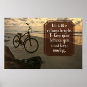 「自転車に乗る」感動的引用文 ポスター (正面)