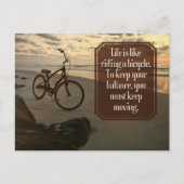 「自転車に乗る」感動的引用文 ポストカード (正面)