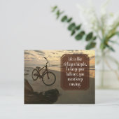 「自転車に乗る」感動的引用文 ポストカード (スタンド正面)