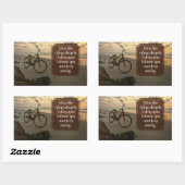 「自転車に乗る」感動的引用文 長方形シール (シート)