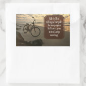 「自転車に乗る」感動的引用文 長方形シール (バッグ)