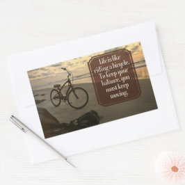 「自転車に乗る」感動的引用文 長方形シール