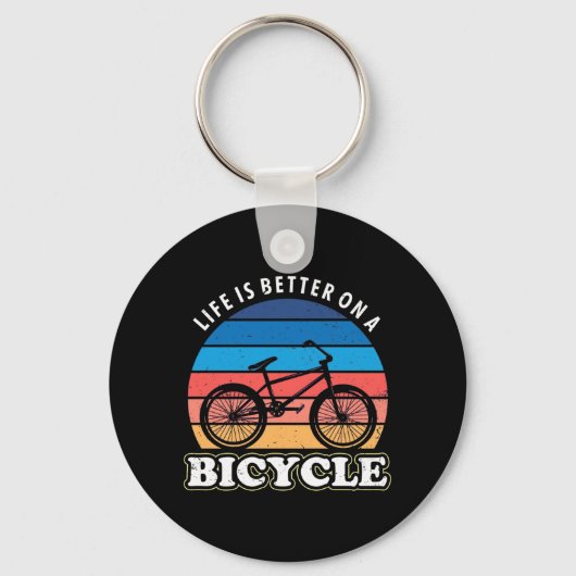 自転車に乗れば人生はもっと楽しい キーホルダー (正面)