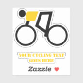 自転車に黒と黄色を乗せた自転車乗り シール (シート)