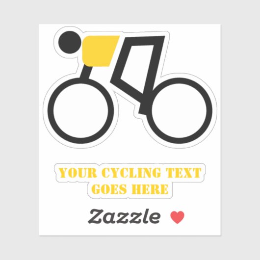 自転車に黒と黄色を乗せた自転車乗り シール (シート)