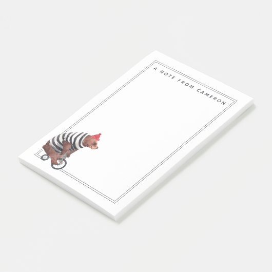 自転車のおもしろいくまは|あなたの名前を加えます ポストイット (アングル)