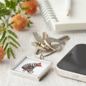 自転車のおもしろいくま キーホルダー (側面)