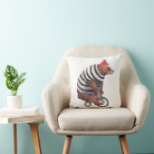 自転車のおもしろいくま クッション (椅子)