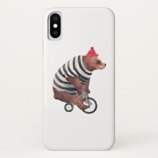 自転車のおもしろいくま Case-Mate iPhoneケース (裏面)