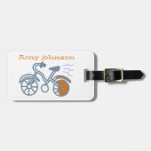 自転車のおもしろい芸術的と名前のラゲッジタグ ラゲッジタグ (正面横)