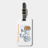 自転車のおもしろい芸術的と名前のラゲッジタグ ラゲッジタグ (正面縦)