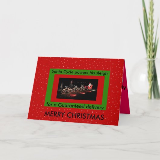 自転車のそりクリスマスカード シーズンカード (正面)