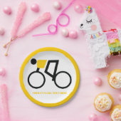 自転車のアイコンに乗った自転車乗りカスタム者 ペーパープレート (パーティー)