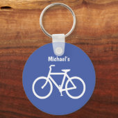 自転車のアウトラインをデザインしたオーダーメイドの自転車ロック キーホルダー (正面)