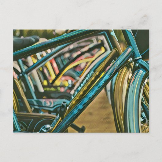 自転車のアート作品 ポストカード (正面)