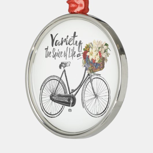 自転車のオーナメントの変化は生命のスパイスです メタルオーナメント (左)