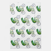 自転車のカエル キッチンタオル (縦)