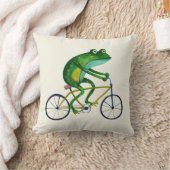 自転車のカエル クッション (ブランケット)