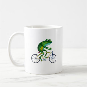 自転車のカエル コーヒーマグカップ