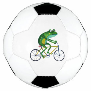 自転車のカエル サッカーボール