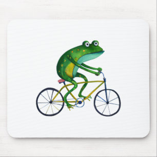 自転車のカエル マウスパッド