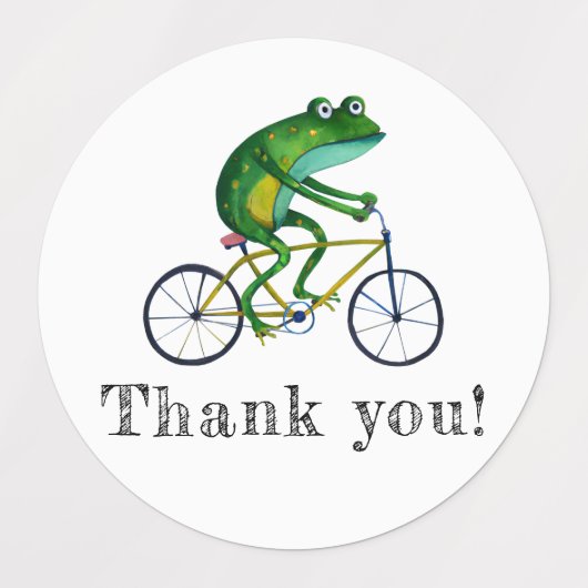 自転車のカエル ラベル (デザイン2)