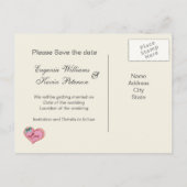 自転車のカップルレトロ日付はがきを保存 案内ポストカード (裏面)