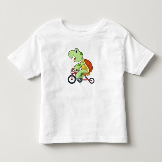 自転車のカメ トドラーTシャツ (正面)