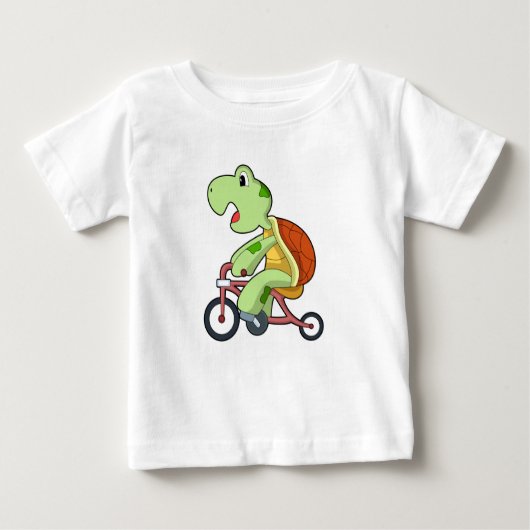 自転車のカメ ベビーTシャツ (正面)