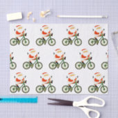 自転車のクリスマス包装紙 薄葉紙 (クラフト)