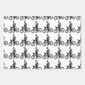 自転車のグラフィックパターンの男性 ラッピングペーパーシート (正面3)
