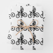 自転車のグラフィックパターンの男性 ラッピングペーパーシート (インサイチュ)