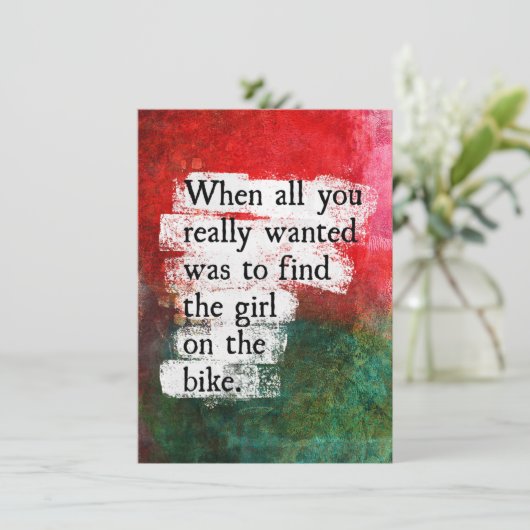 自転車のグリーティングカードに乗った女の子 カード (スタンド正面)
