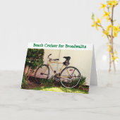 自転車のグリーティングカード カード (黄色い花)