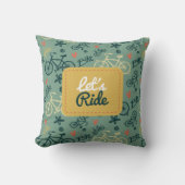自転車のグリーンモダンパターンに乗ろう クッション (正面)